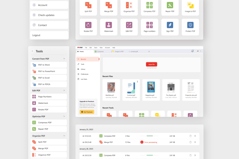 ilovepdf интерфейс
