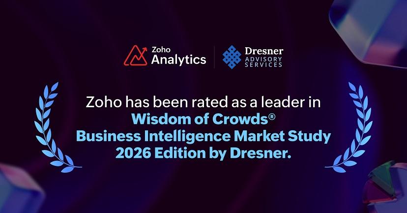 Zoho Analytics в пятый раз подряд признана абсолютным лидером в исследовании рынка бизнес-аналитики Dresner Advisory Services