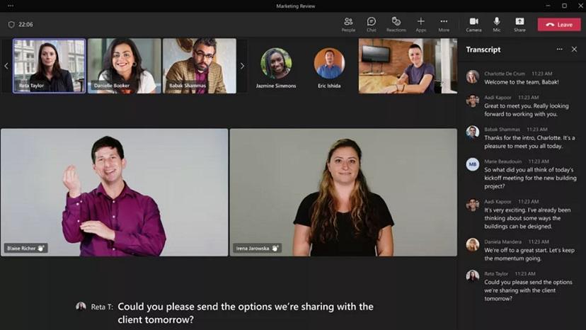 Microsoft Teams выделит видеопоток сурдопереводчиков для людей с нарушением слуха