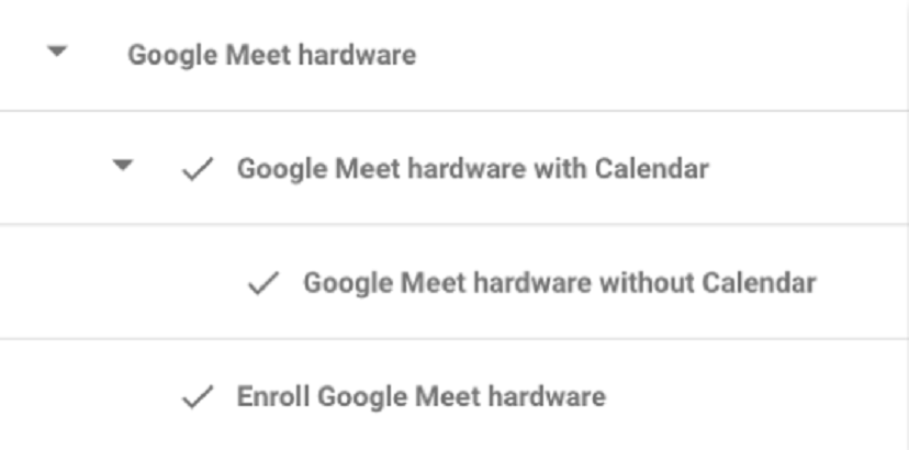 Google расширяет права администратора для аппаратных устройств Google Meet