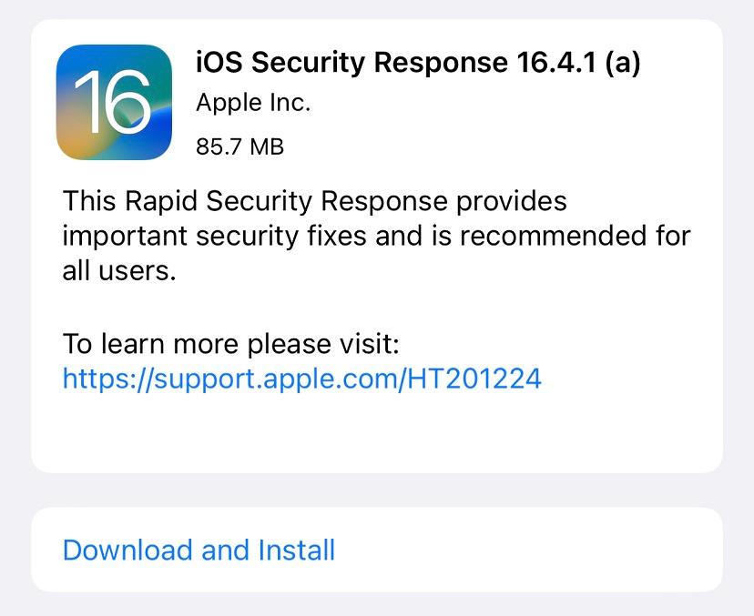 Apple впервые использует функцию Rapid Security Response для iOS и macOS