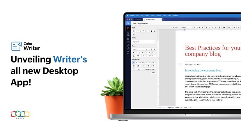 Команда Zoho представила новый редактор файлов DOCX под названием Writer